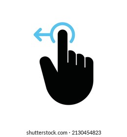 Finger Gesture Swipe To Left, Vector, Illustration.