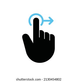 Finger Gesture Swipe To Right, Vector, Illustration.