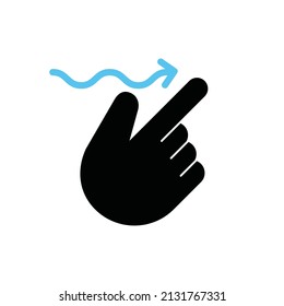 Finger Gesture Swipe Right , Vector, Illustration.