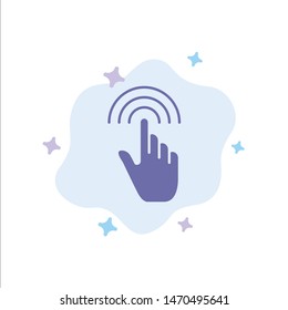 Finger, Gestures, Hand, Interface, Tap Blue Icon on Abstract Cloud Background. Vector Icon Template background
