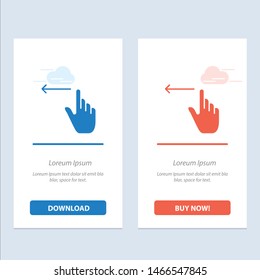 Finger, Gestures, Hand, Left  Blue and Red Download and Buy Now web Widget Card Template. Vector Icon Template background