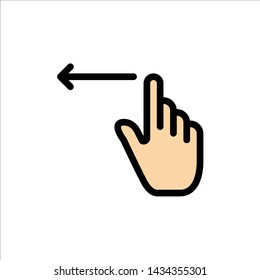 Finger, Gestures, Hand, Left  Flat Color Icon. Vector icon banner Template