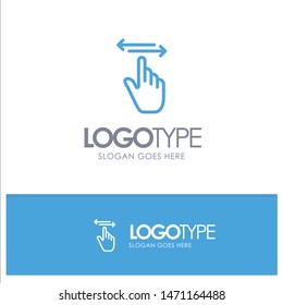 Finger, Gestures, Hand, Left, Right Blue Outline Logo Place for Tagline. Vector Icon Template background