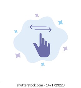 Finger, Gestures, Hand, Left, Right Blue Icon on Abstract Cloud Background