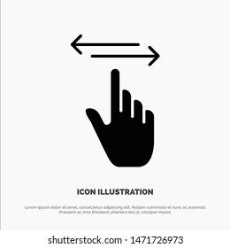 Finger, Gestures, Hand, Left, Right solid Glyph Icon vector