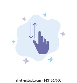 Finger, Gestures, Hand, Up, Down Blue Icon on Abstract Cloud Background