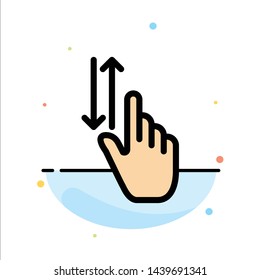 Finger, Gestures, Hand, Up, Down Abstract Flat Color Icon Template