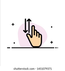 Finger, Gestures, Hand, Up, Down  Business Flat Line Filled Icon Vector Banner Template