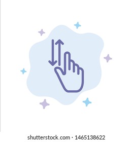 Finger, Gestures, Hand, Up, Down Blue Icon on Abstract Cloud Background. Vector Icon Template background