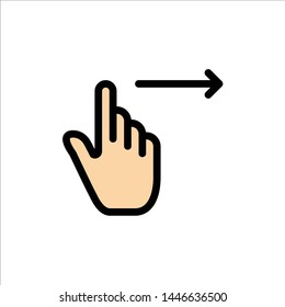 Finger, Gestures, Right, Slide, Swipe  Flat Color Icon. Vector icon banner Template