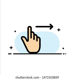 Finger, Gestures, Right, Slide, Swipe  Business Flat Line Filled Icon Vector Banner Template