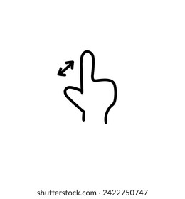 Gestos de dedo en el plano de la mano delgada