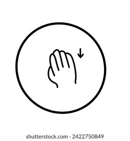 Gestos de dedo en el plano de la mano delgada