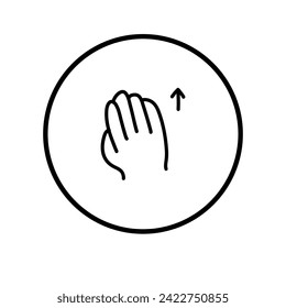 Gestos de dedo en el plano de la mano delgada