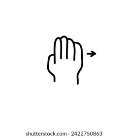 Gestos de dedo en el plano de la mano delgada