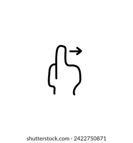 Gestos de dedo en el plano de la mano delgada