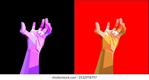 The finger gestures with wpap pop art style ( vector graphic illustration )