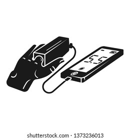 Finger glucose meter icon. Simple illustration of finger glucose meter vector icon for web design isolated on white background