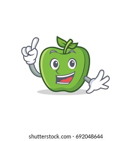 Finger green apple character cartoon