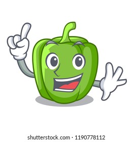 Finger green bell peppers isolated on mascot