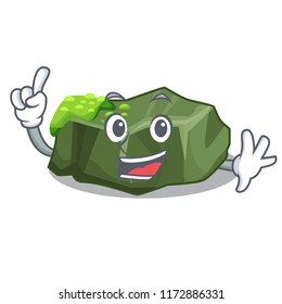 Finger green rock moss isolated on cartoon