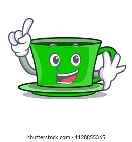 Finger green tea mascot cartoon