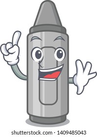 Finger grey crayon cartoon