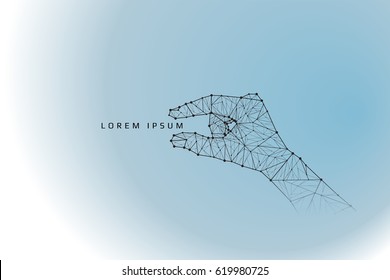 Finger gripping. line and dot design. scale to any size without loss of resolution. vector illustration