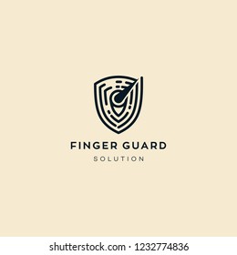 Finger Guard scan Technology App logo design vector inspiration custom logo design