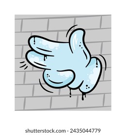 Finger gun gesture vector graffiti art illustration, hand like a pistol, mafia symbol