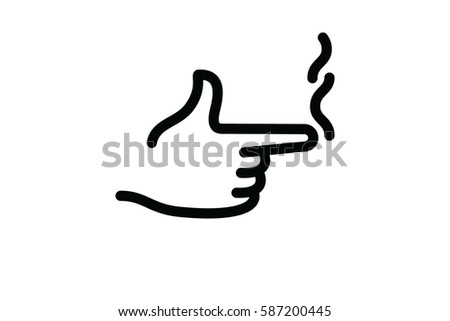 finger gun icon のベクター画像素材 ロイヤリティフリー 587200445