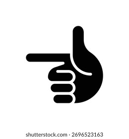 Icono de pistola de dedo con estilo sólido