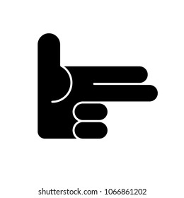 Finger gun isolated. Hand weapon. vector illustration