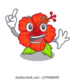 Finger hambiscus flower in the mascot stem
