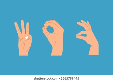 Finger hand gesture. Hand gesture Concept. Colored flat vector illustration isolated