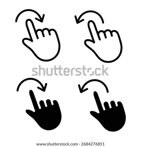 Finger hand gesture icon vector. Effortlessly swipe content with a single touch gesture symbol. vector illustration.