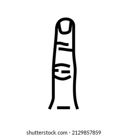 finger hand line icon vector. finger hand sign. isolated contour symbol black illustration