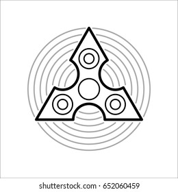 Finger hand spinner with circle spin line icon. Vector illustration. 