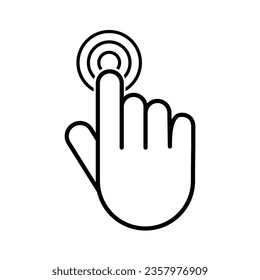 Finger hand touch icon symbol isolated on white background. 
