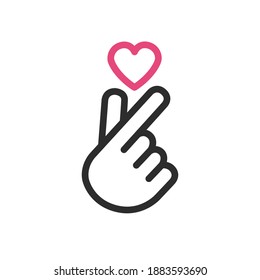 finger heart gesture icon, vector illustration