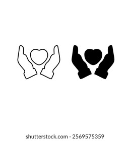 Finger heart icon.  Hand with love icon vector illustration