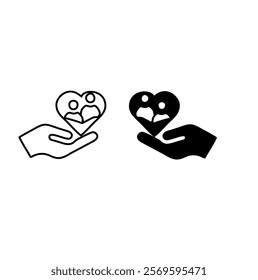 Finger heart icon. Hand with love icon vector illustration