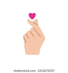 Finger Heart Icon Vector Design.