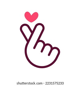 Finger heart korean love sign vector design illustration