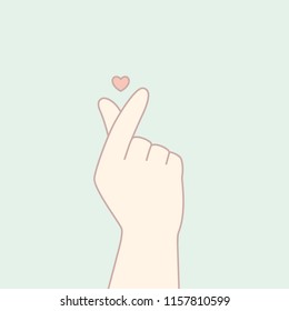 Finger heart. Vector illustration.

