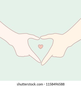 Finger heart. Vector illustration.