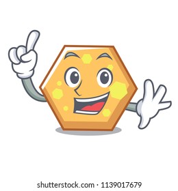 Finger hexagon mascot cartoon style