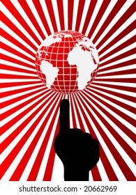 finger holding earth