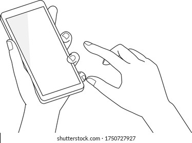 Finger Holding A Smartphone In Your Hand And Tapping