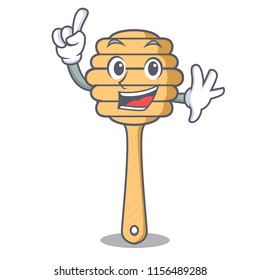 Finger honey spoon mascot cartoon
